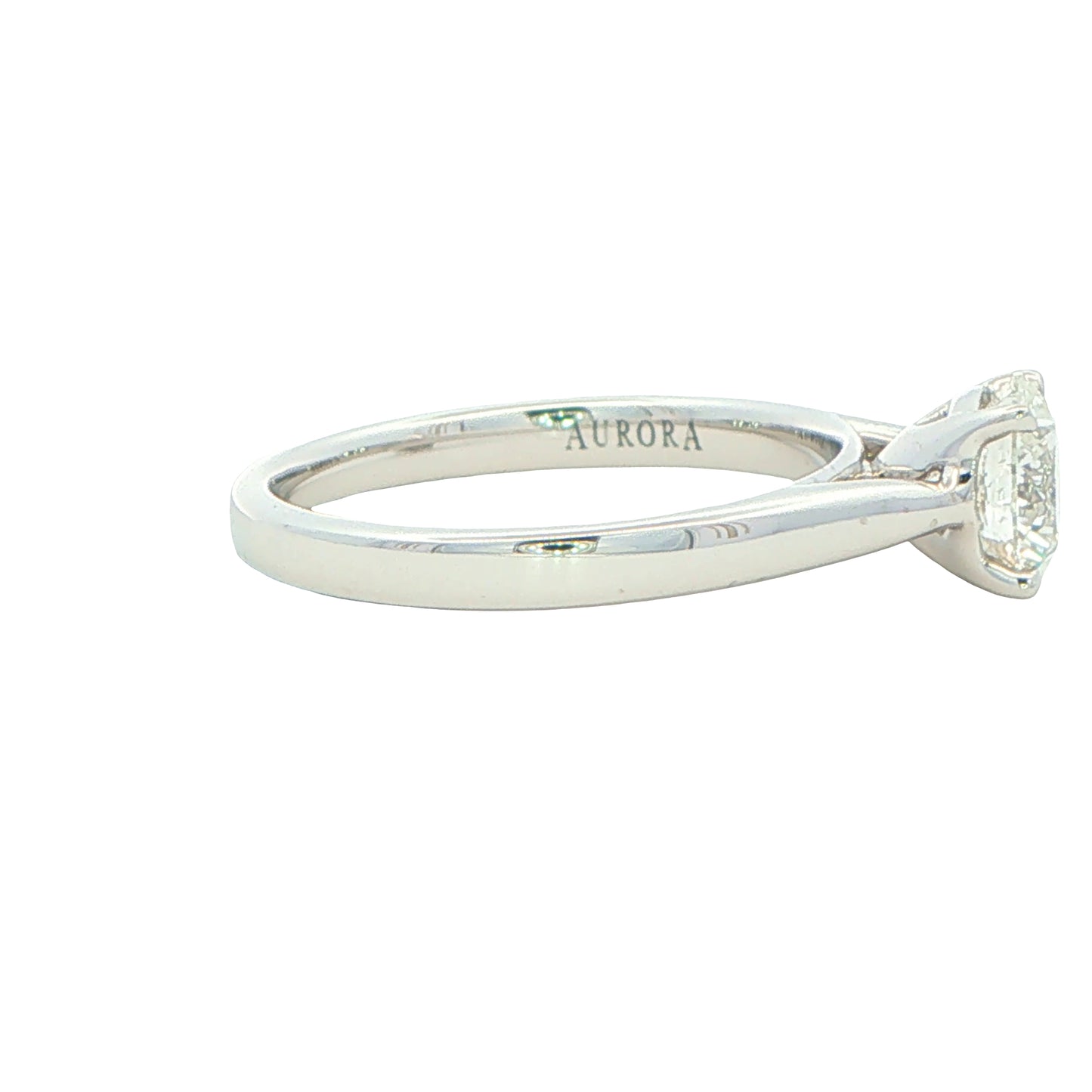 Platinum Aurora Cut Diamond Solitaire Ring - 1.04cts