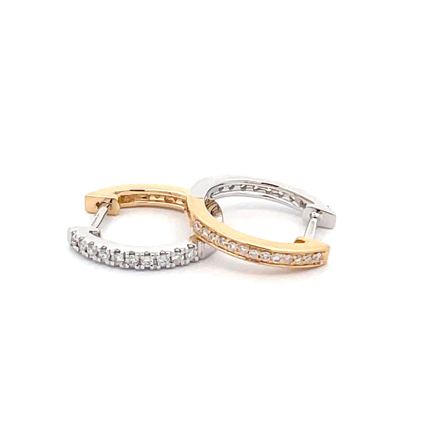 Round Brilliant Cut Diamond Reversible Hoop Earrings Gardiner Brothers