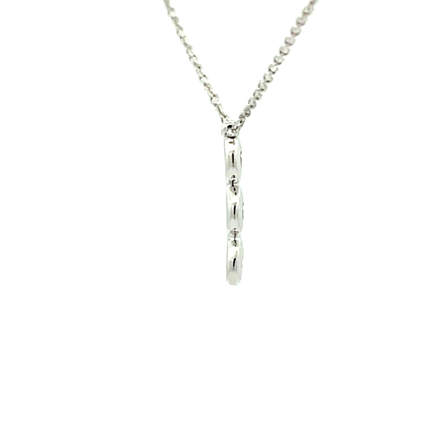 White Gold Diamond 3 Stone Drop Style Pendant Gardiner Brothers