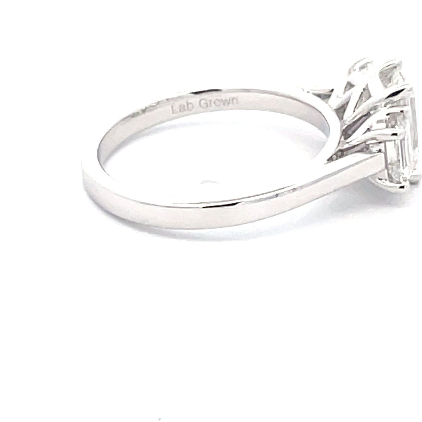 Lab Grown 3 Stone emerald cut diamond ring - 1.65cts Gardiner Brothers