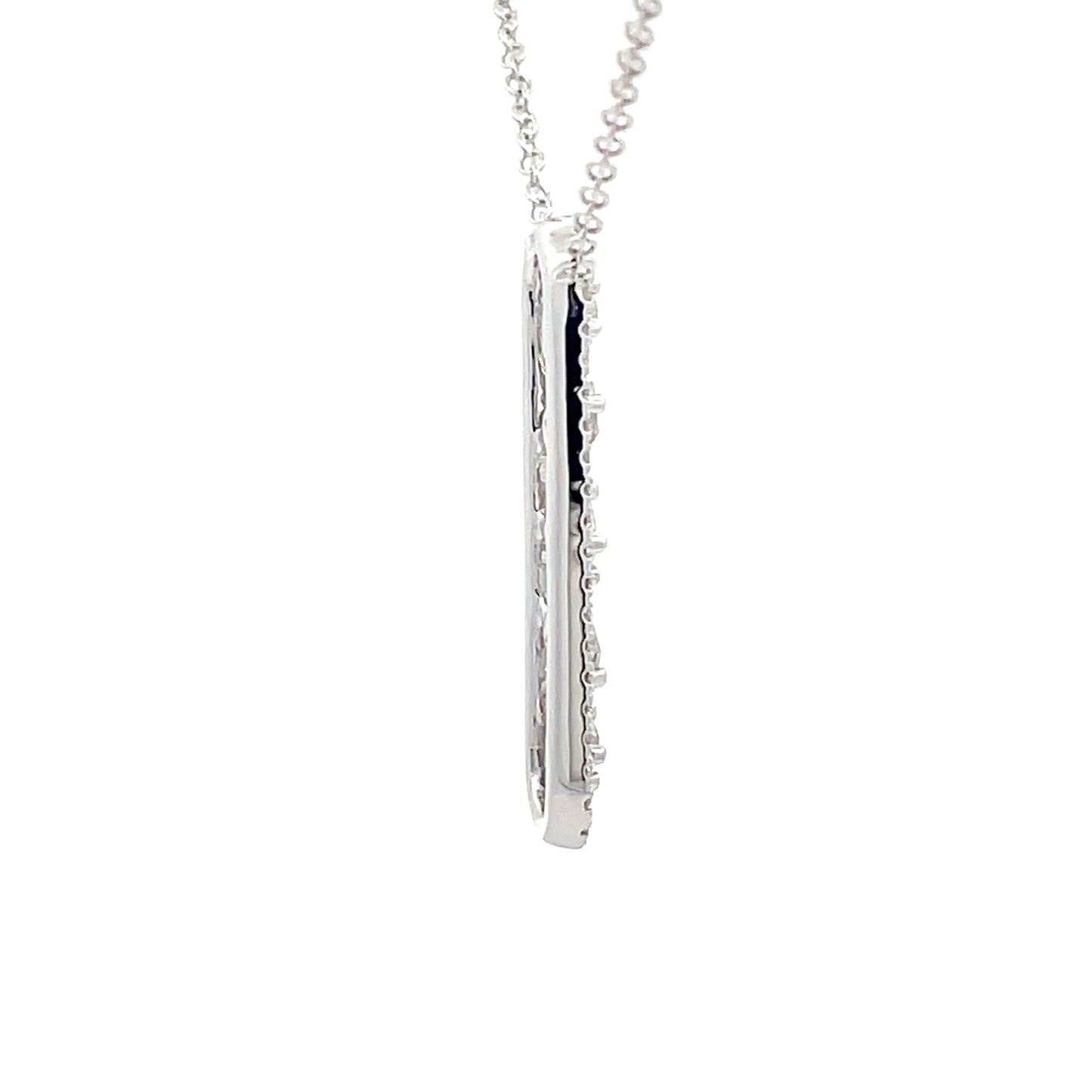 White Gold Diamond Fancy Style Drop Pendant Gardiner Brothers