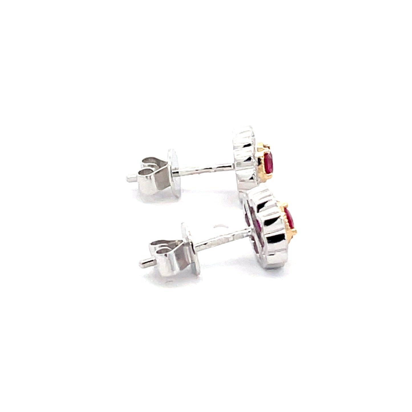 Ruby and Diamond Vintage Style Cluster Earrings Gardiner Brothers