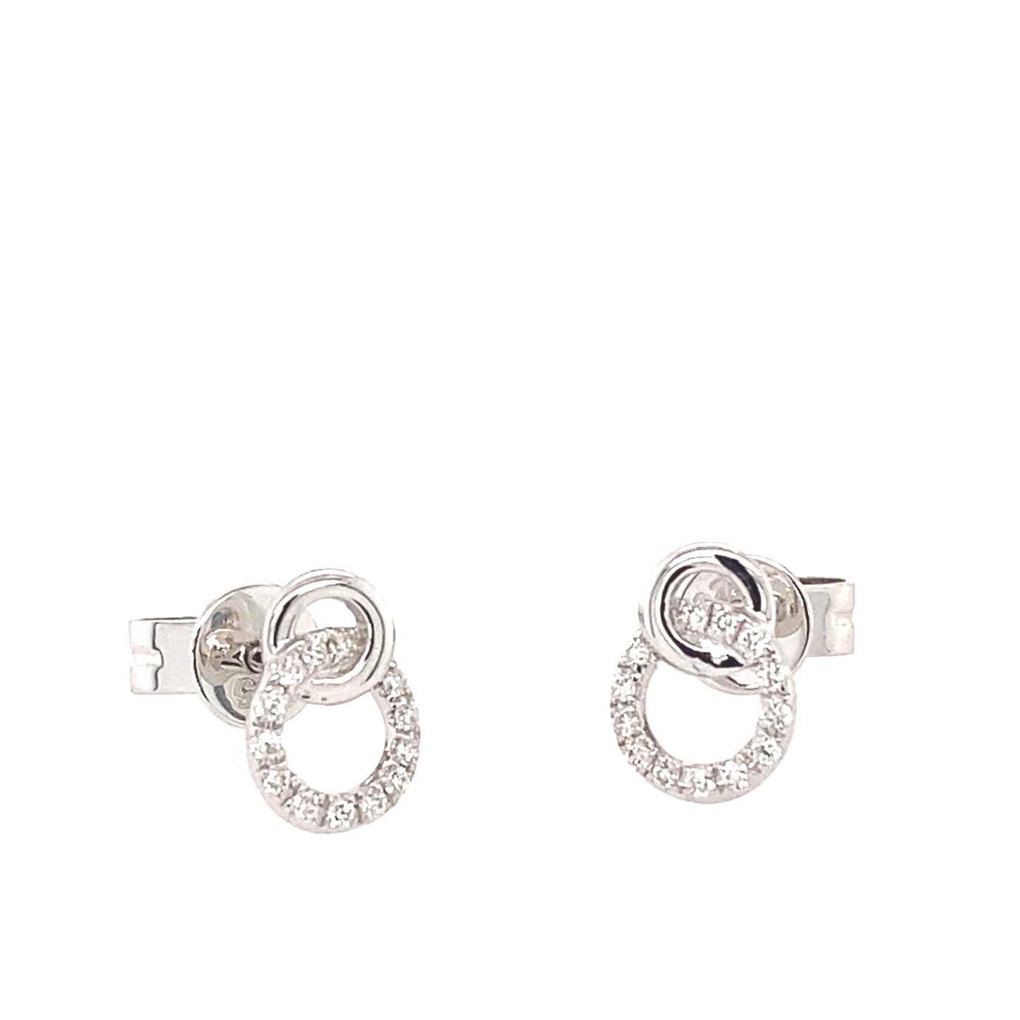 White Gold Diamond interlocking Circle Earrings Gardiner Brothers
