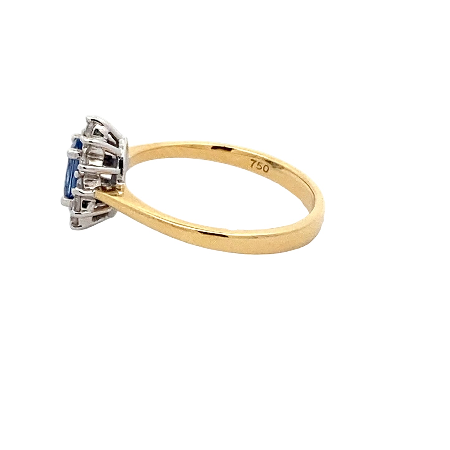 Sapphire and Round Brilliant Diamond Cluster Style Ring Gardiner Brothers