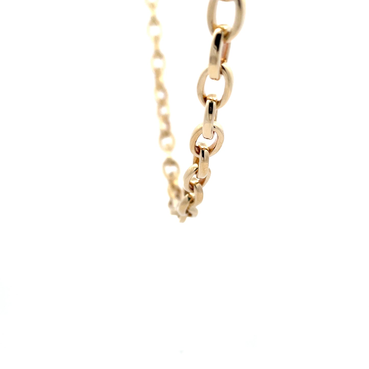 Yellow Gold Solid Oval Link Necklet Gardiner Brothers