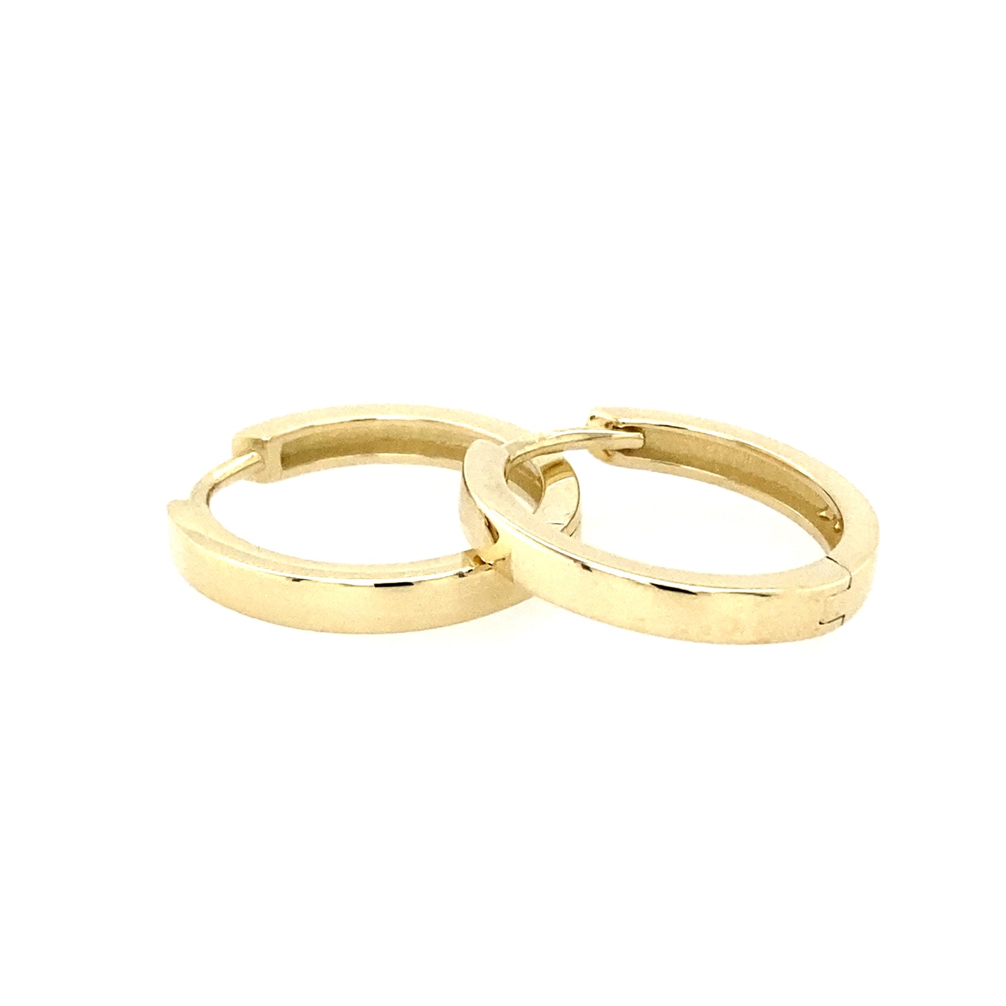 Yellow Gold Square Profile Huggie Style Earrings Gardiner Brothers