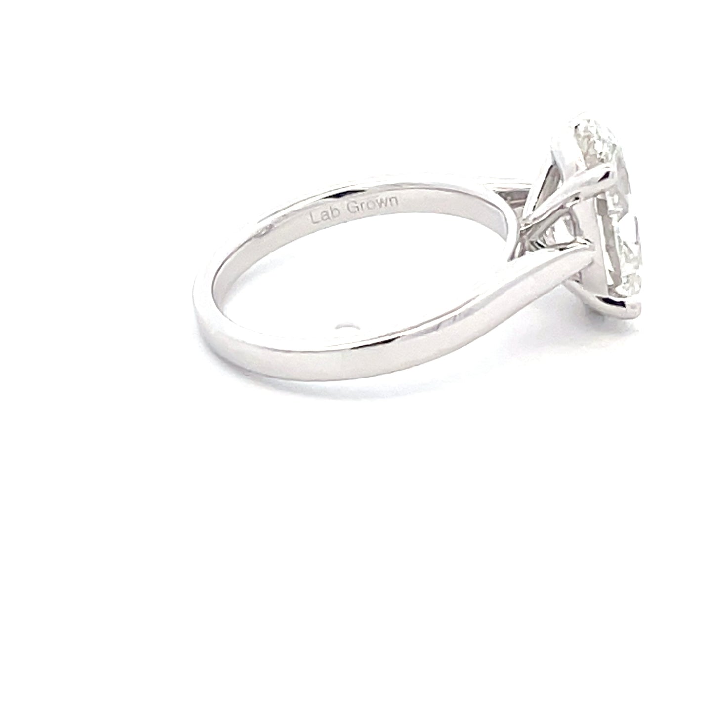 Lab Grown Oval Shaped Diamond Solitaire Ring - 3.17cts Gardiner Brothers