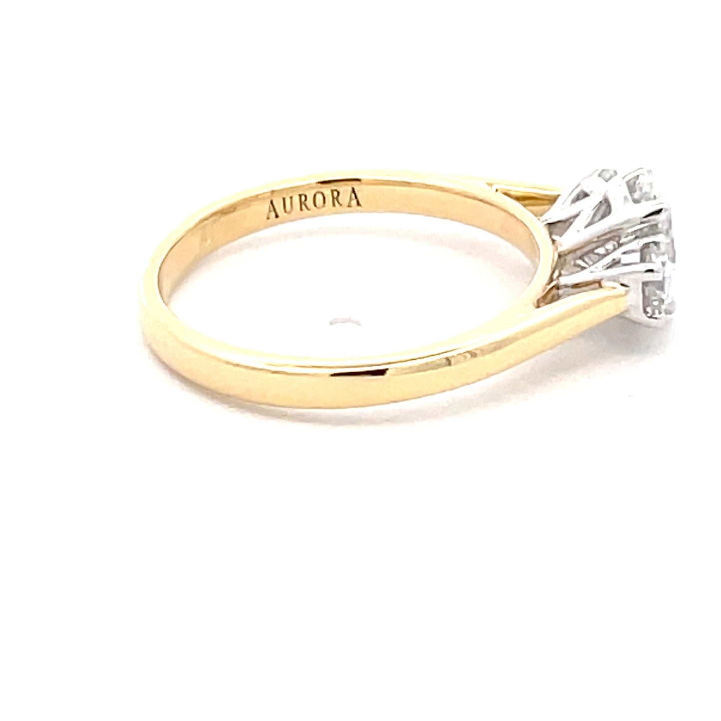 Aurora cut Oval and round Diamond 3 Stone Ring - 0.85cts Gardiner Brothers