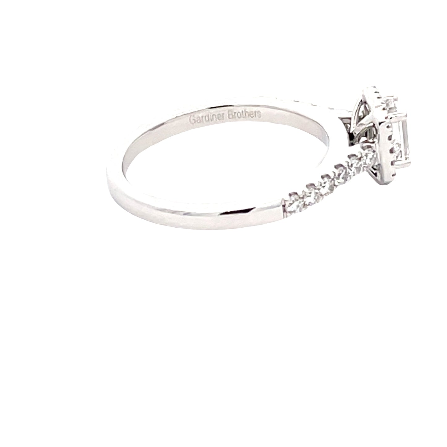 Emerald Cut Diamond Halo Cluster Style Ring - 0.80cts Gardiner Brothers