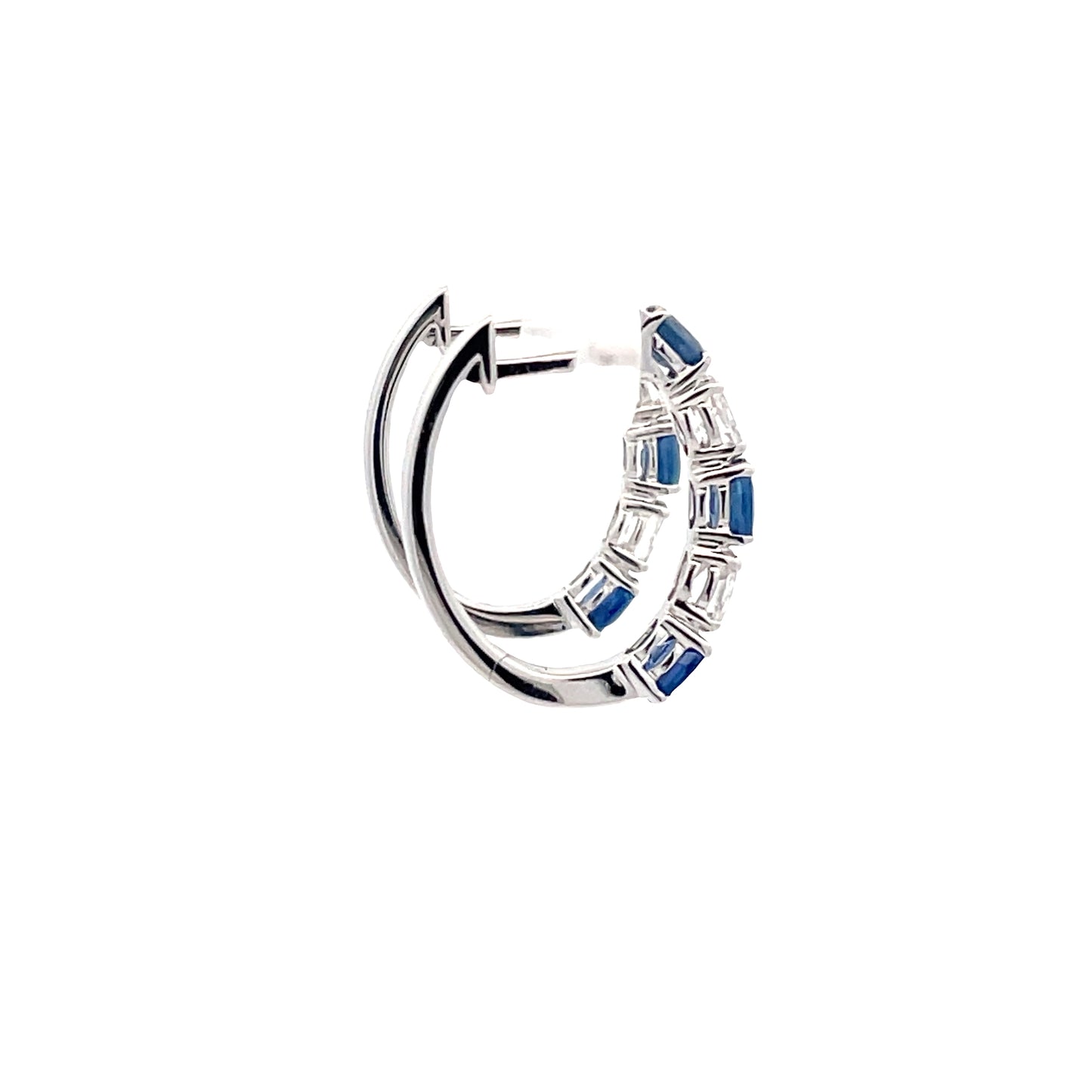 Sapphire and Diamond Hoop Style Earrings Gardiner Brothers