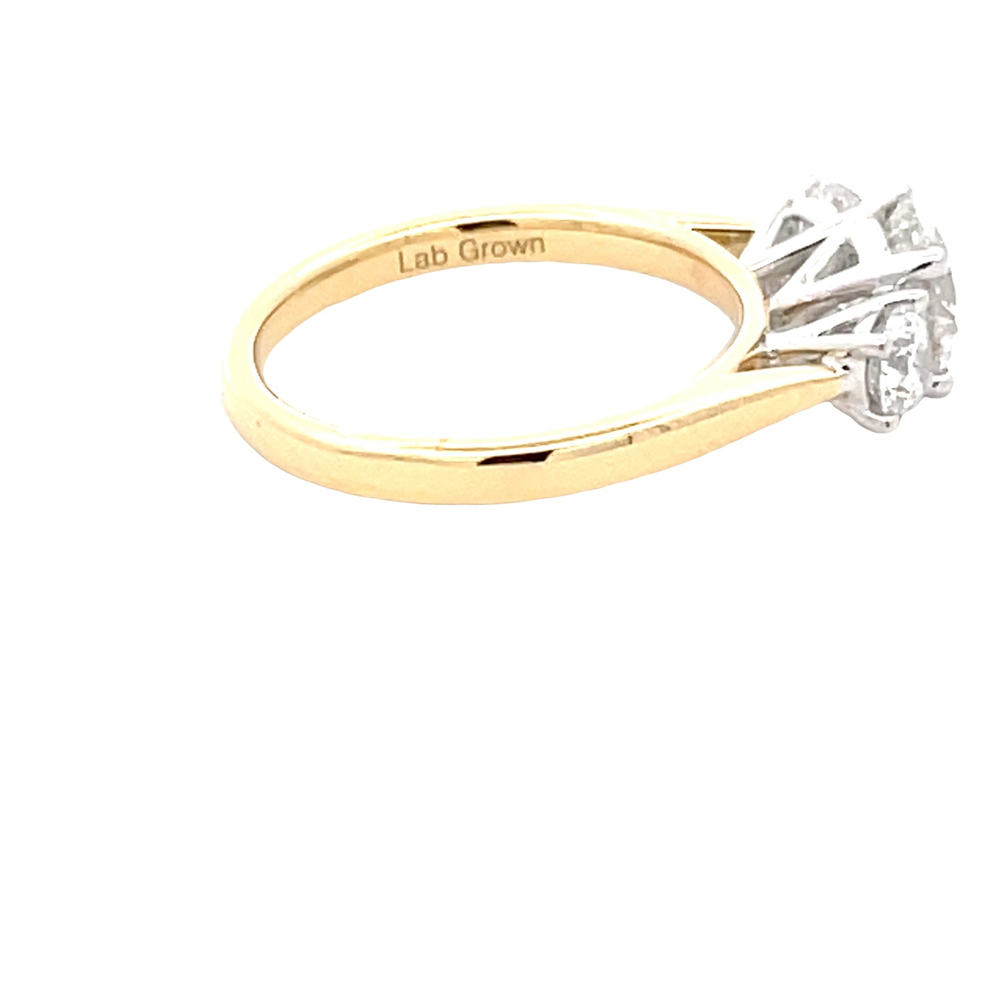 Lab grown Round Brilliant Cut Diamond 3 Stone Ring - 1.55cts Gardiner Brothers