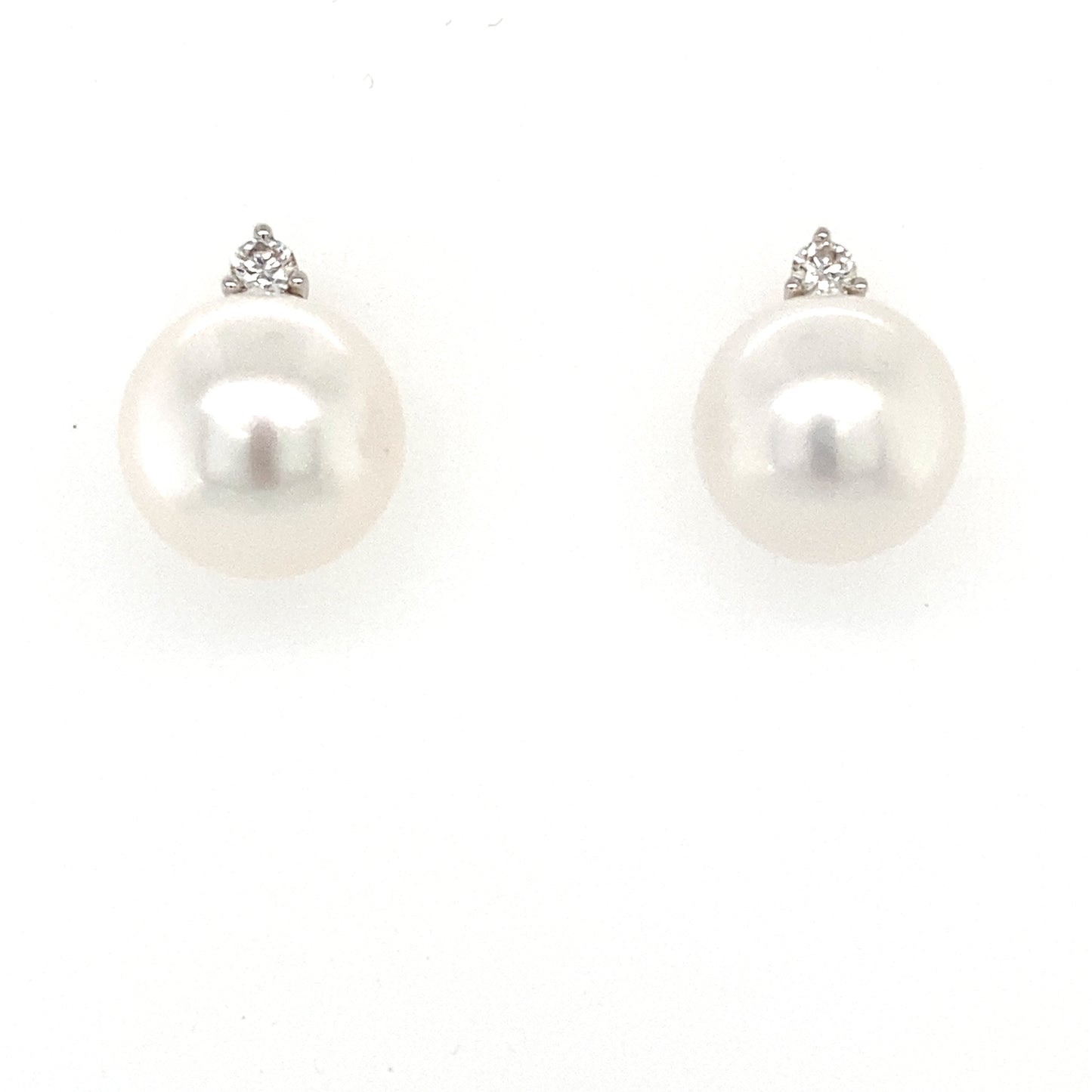 Akoya Pearl and Round Brilliant Cut Diamond Earrings Gardiner Brothers