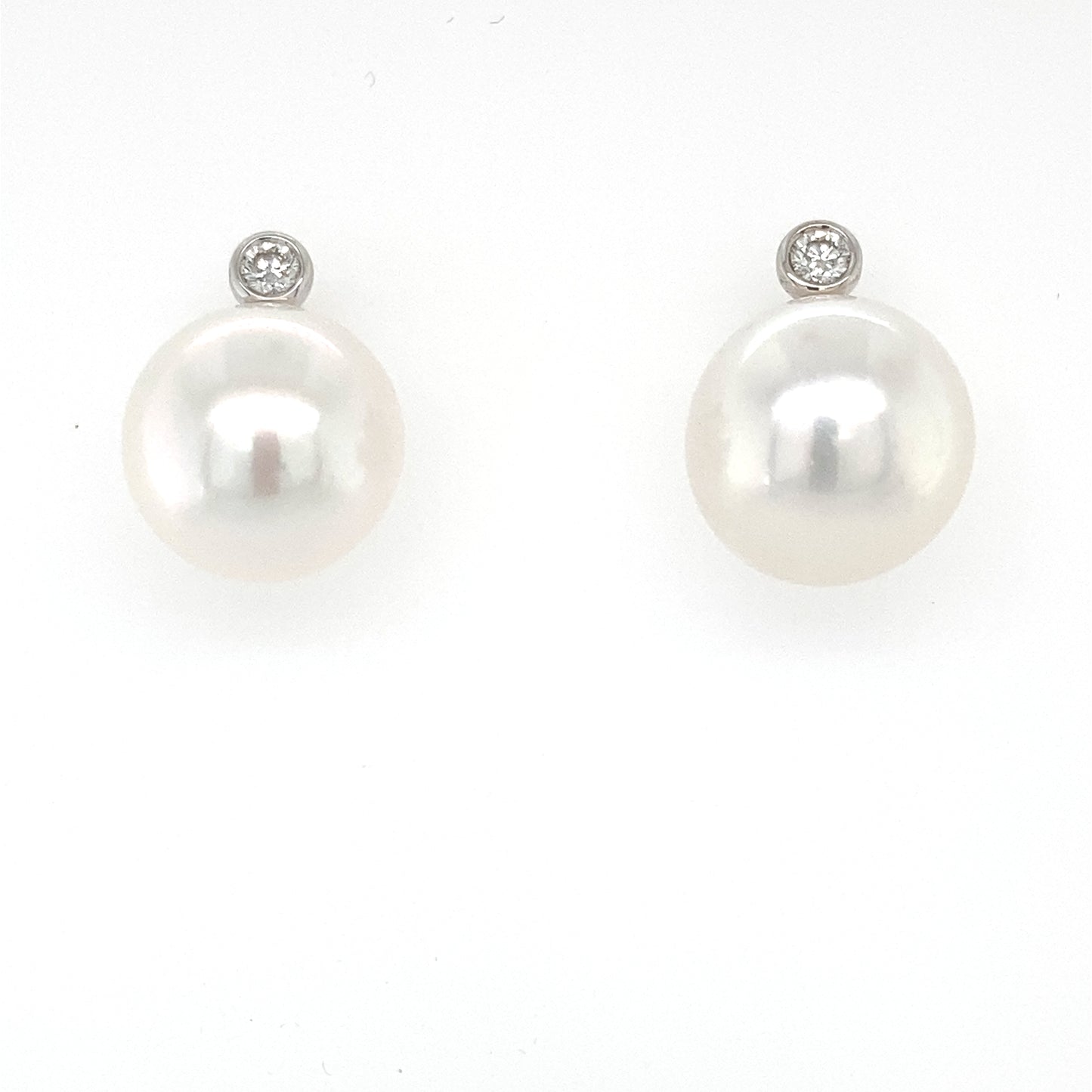 Akoya Pearl and Round Brilliant Cut Diamond Earrings Gardiner Brothers