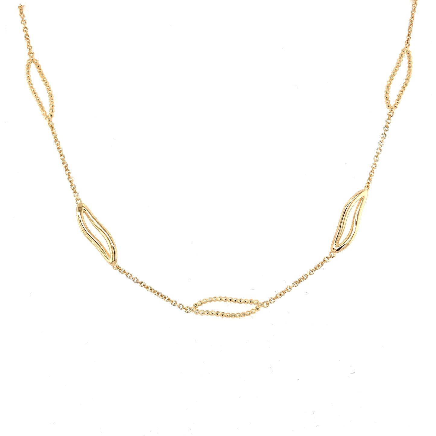 Yellow Gold Wavy Link Necklace Gardiner Brothers