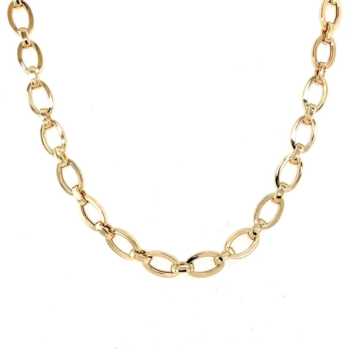 Yellow Gold Oval Link Necklace Gardiner Brothers