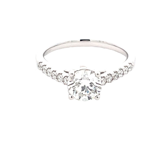 Round Brilliant Cut Diamond Solitaire with Diamond set Shoulders - 1.25cts  Gardiner Brothers   