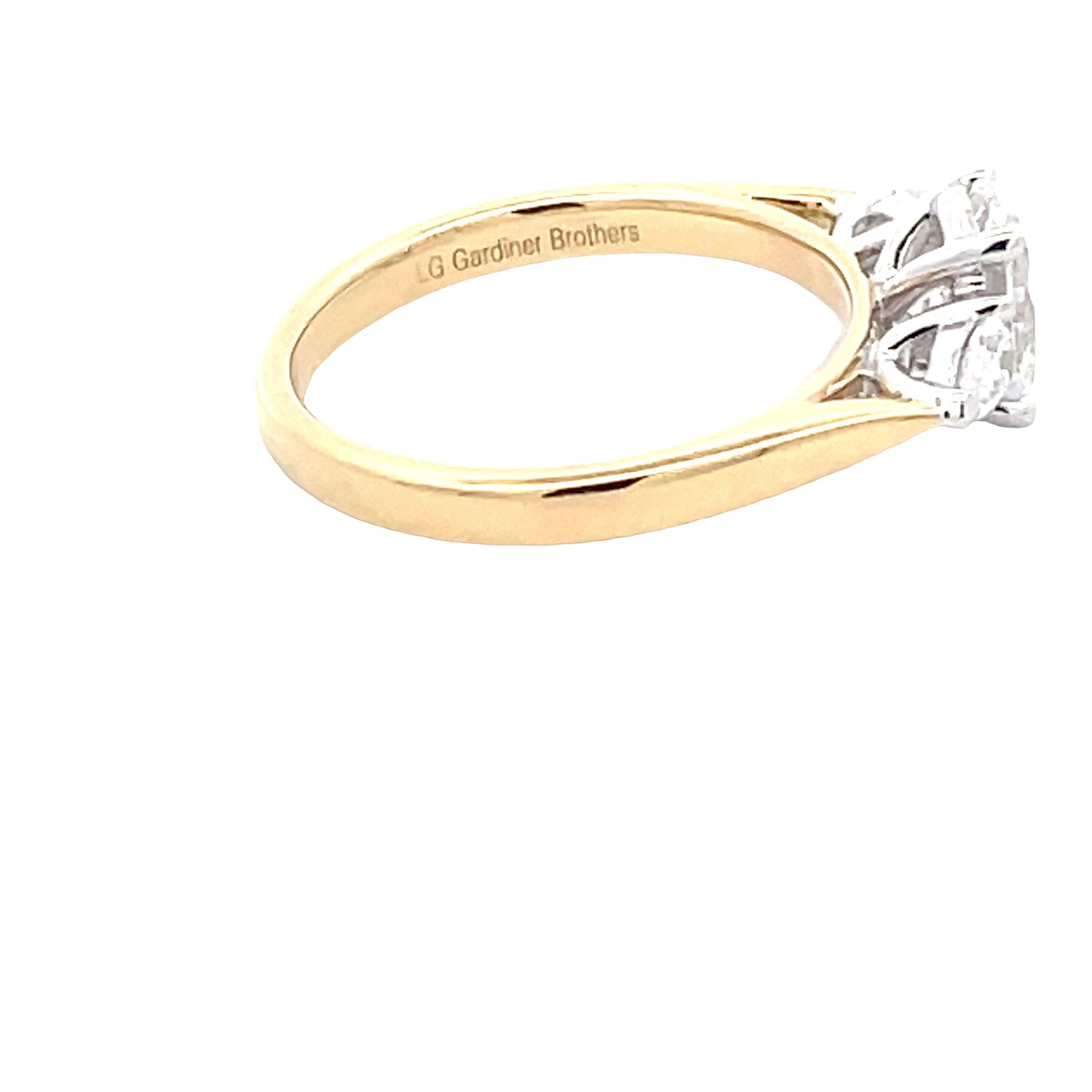 Lab grown Oval and Pear Shaped Diamond 3 Stone Ring - 1.32cts Gardiner Brothers