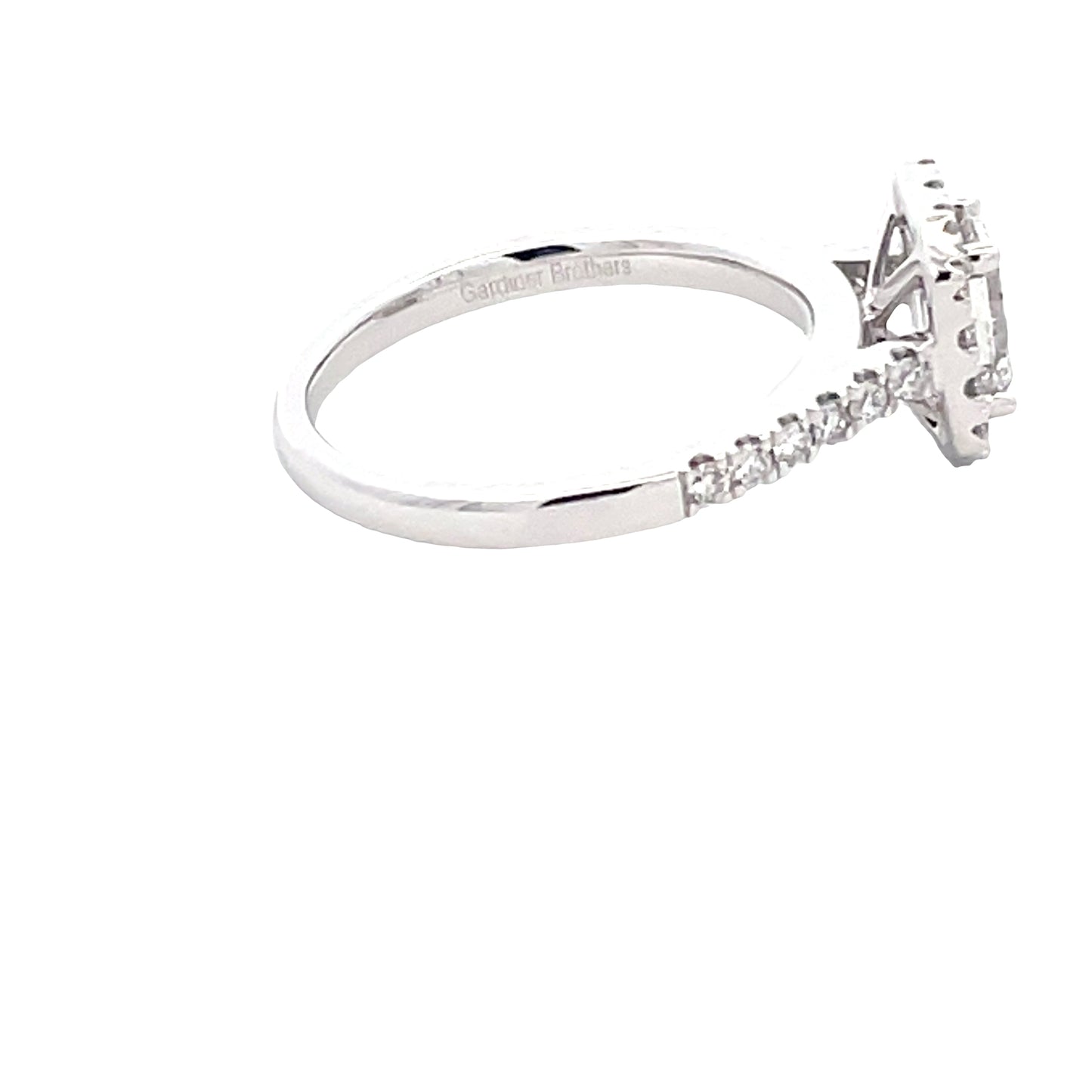 Emerald Cut Halo Cluster Style Diamond Ring - 1.20cts Gardiner Brothers