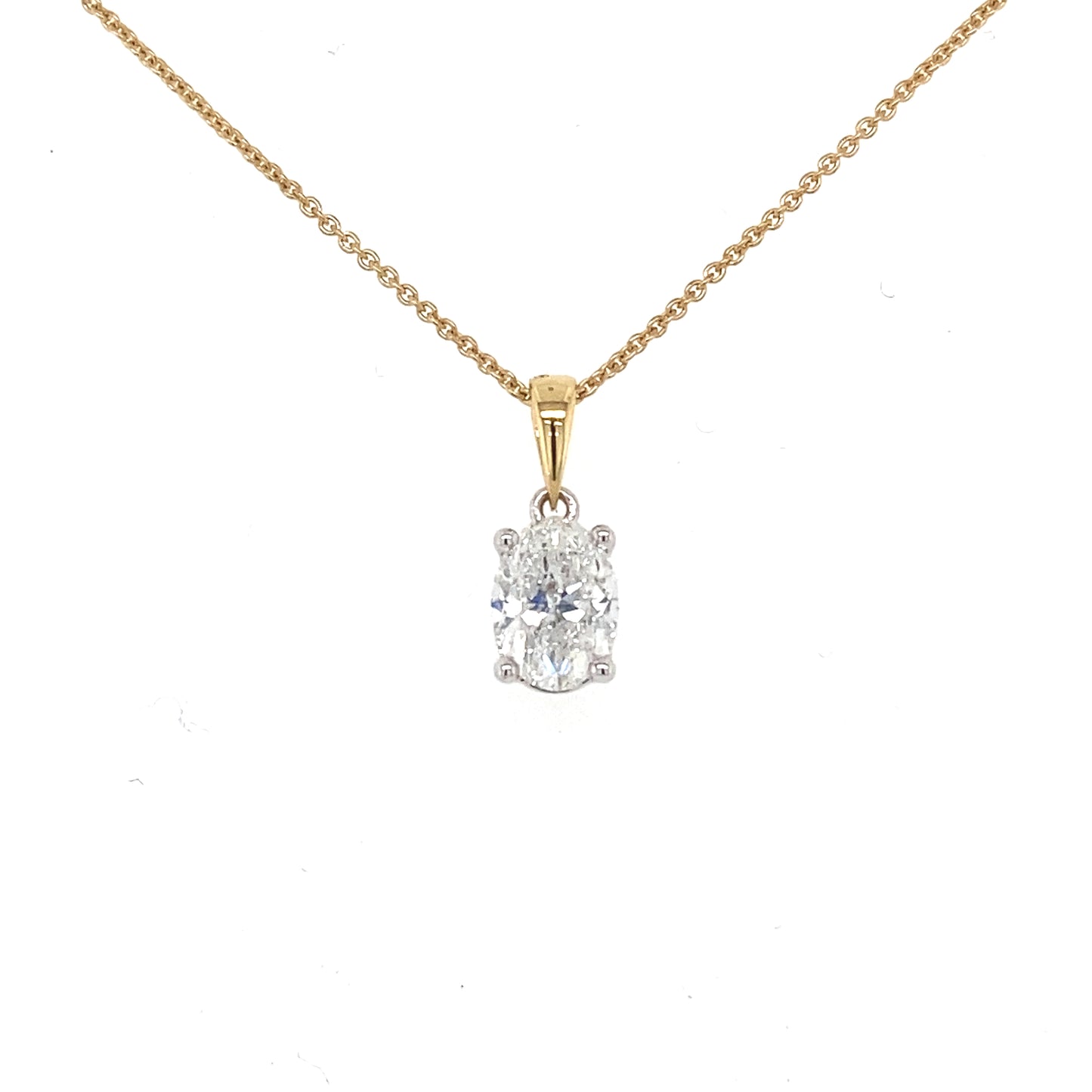 Oval Shaped Diamond Solitaire Pendant - 1.00cts Gardiner Brothers
