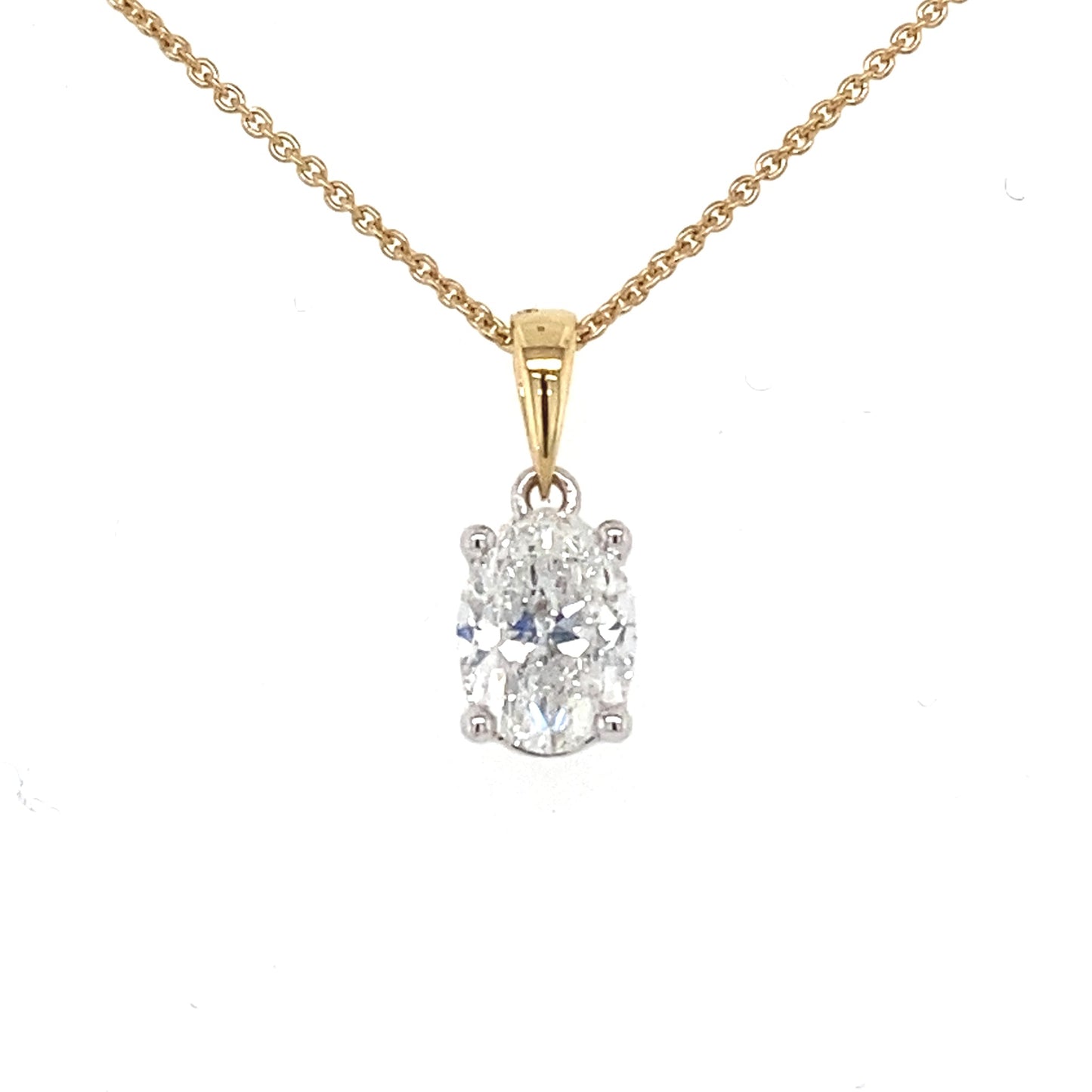 Oval Shaped Diamond Solitaire Pendant - 1.00cts Gardiner Brothers