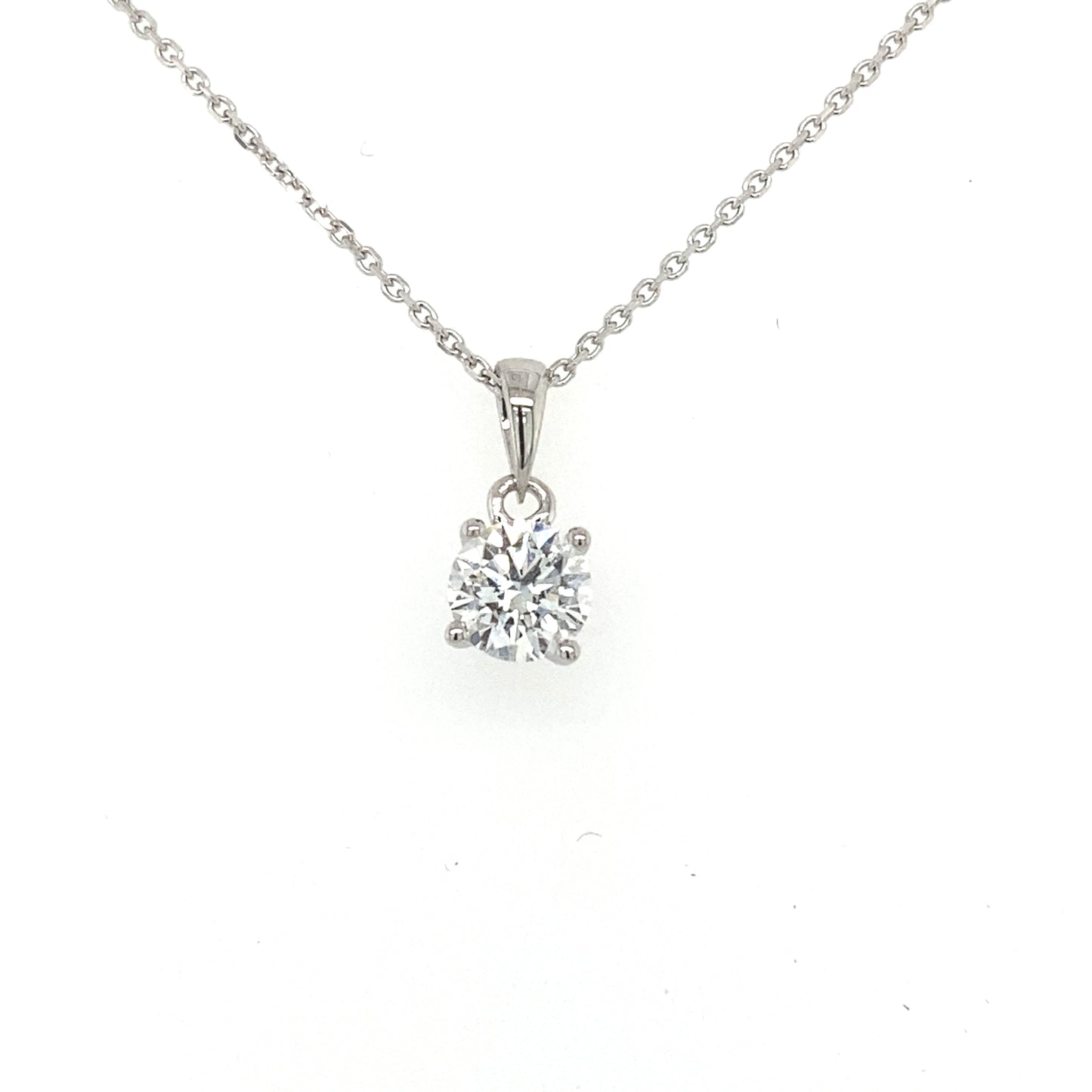 Round Brilliant Cut Diamond Solitaire Pendant - 0.80cts Gardiner Brothers