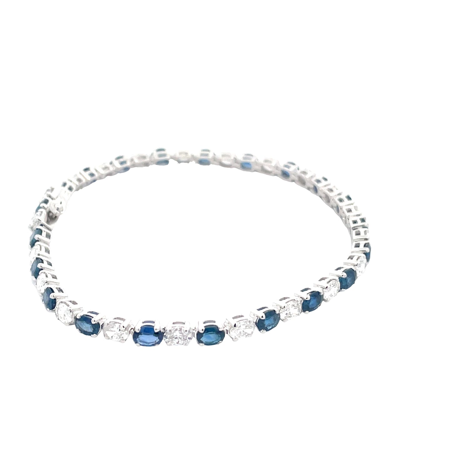 Oval Sapphire and Diamond Tennis Style Bracelet Gardiner Brothers
