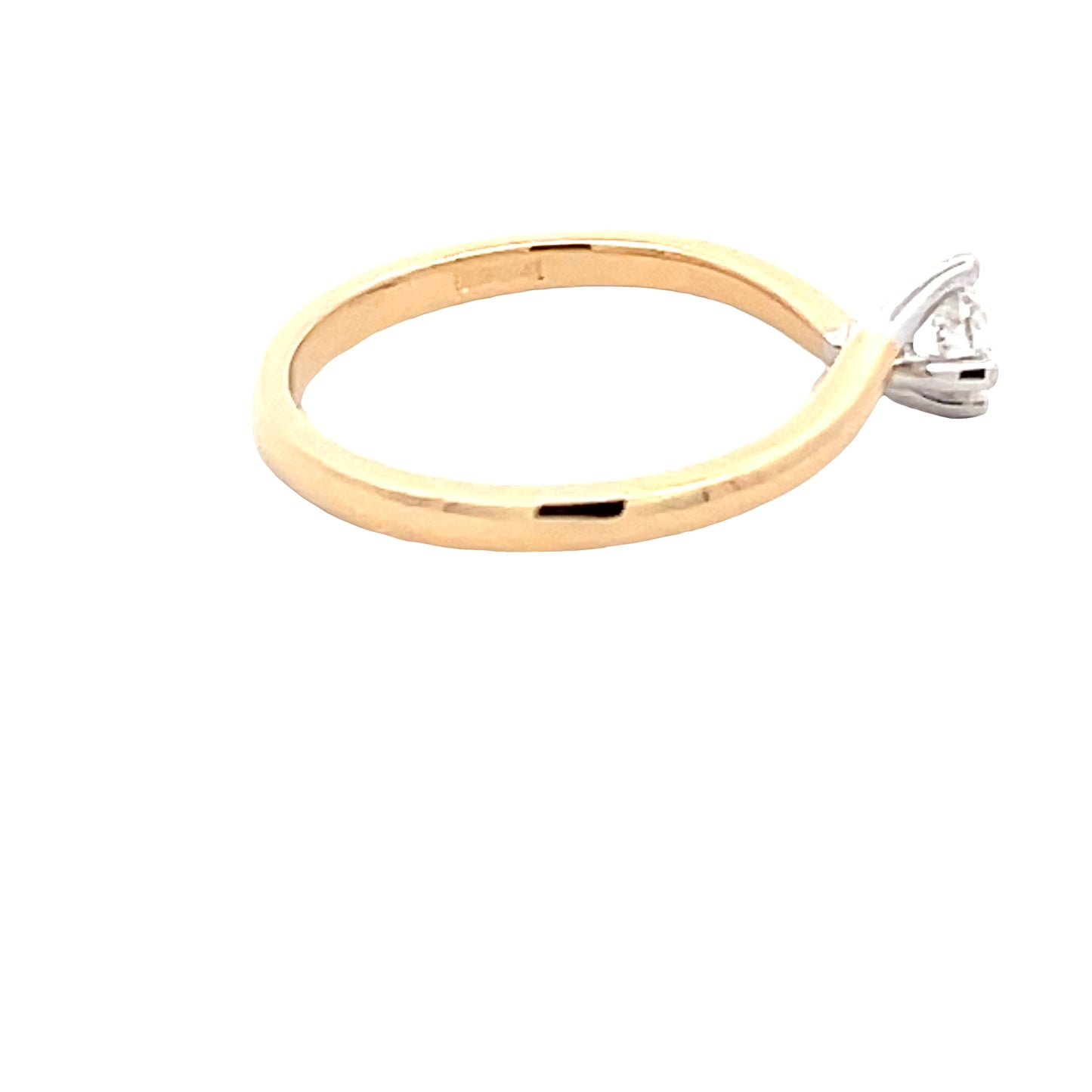 Round Brilliant Cut Diamond Twisted Solitaire Ring - 0.31cts Gardiner Brothers