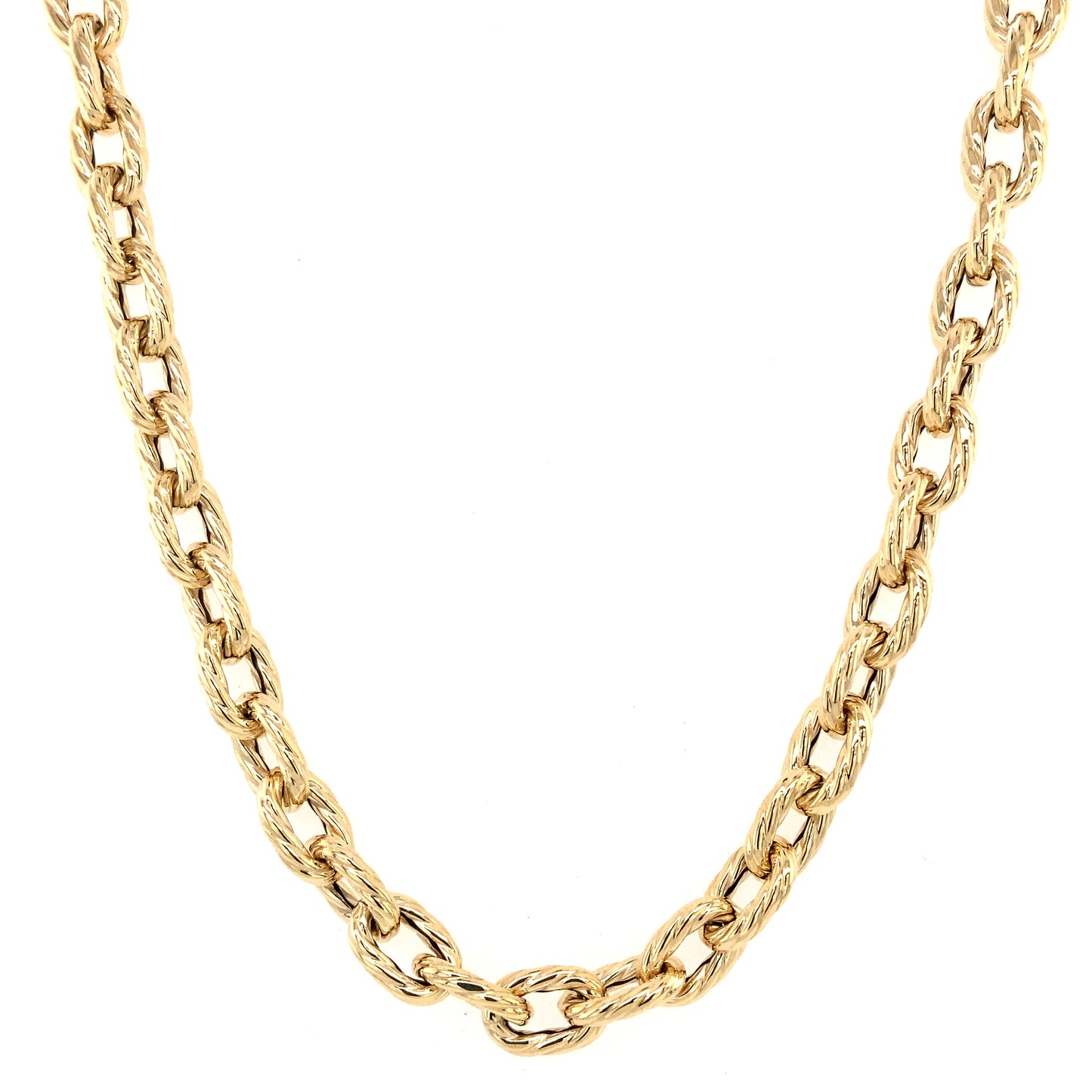 Yellow Gold Rope Link Style Necklet Gardiner Brothers