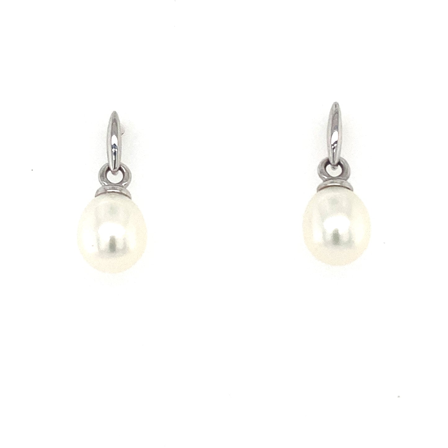 White Gold Pearl Drop Earrings Gardiner Brothers