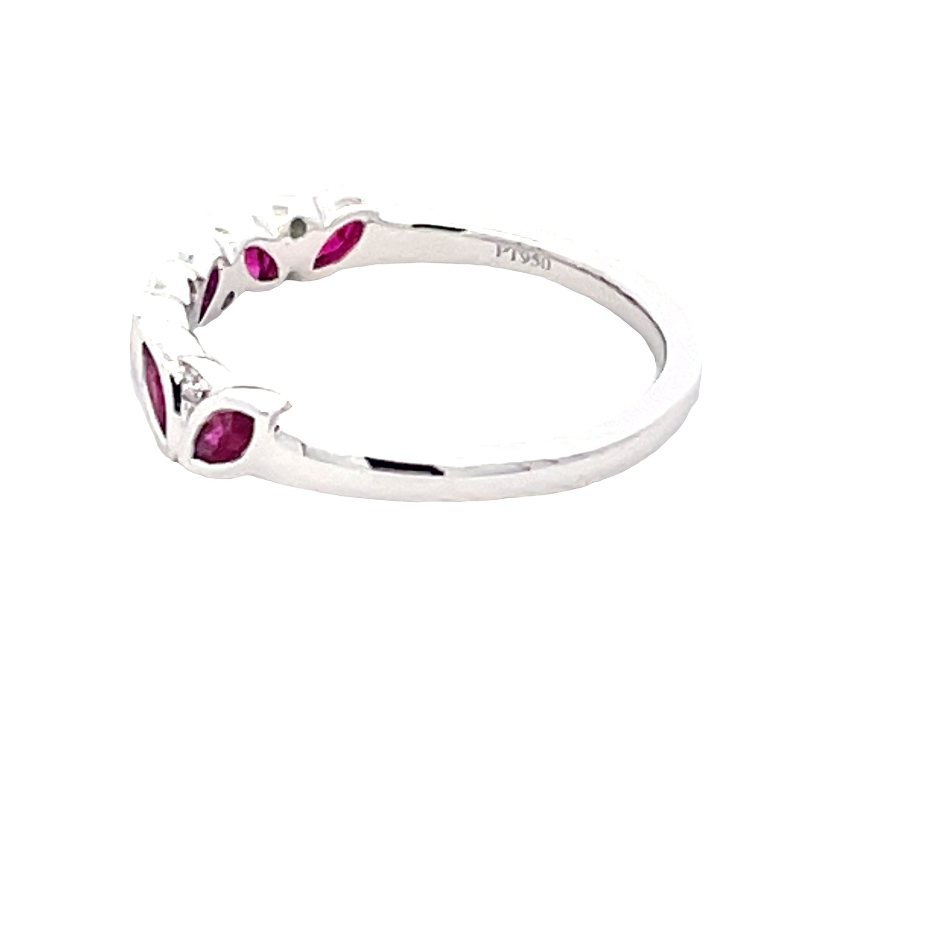 Marquise shaped ruby and round brilliant cut diamond dress ring  Gardiner Brothers   