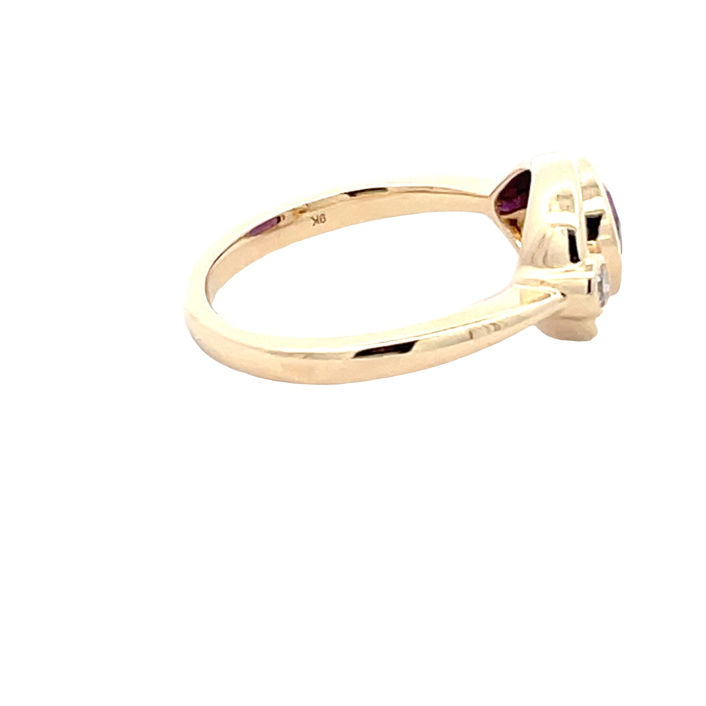 Pear Shaped Amethyst and round brilliant cut diamond dress ring Gardiner Brothers