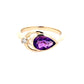 Pear Shaped Amethyst and round brilliant cut diamond dress ring  Gardiner Brothers   