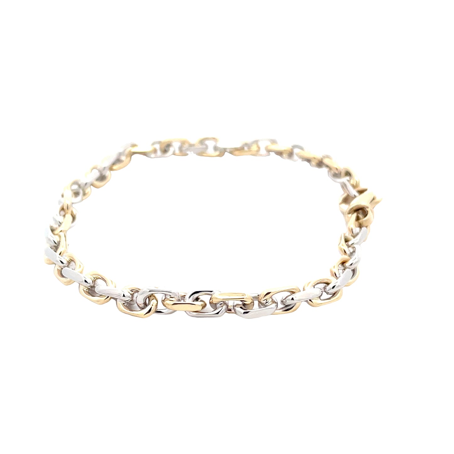 Yellow and white gold square link bracelet  Gardiner Brothers   