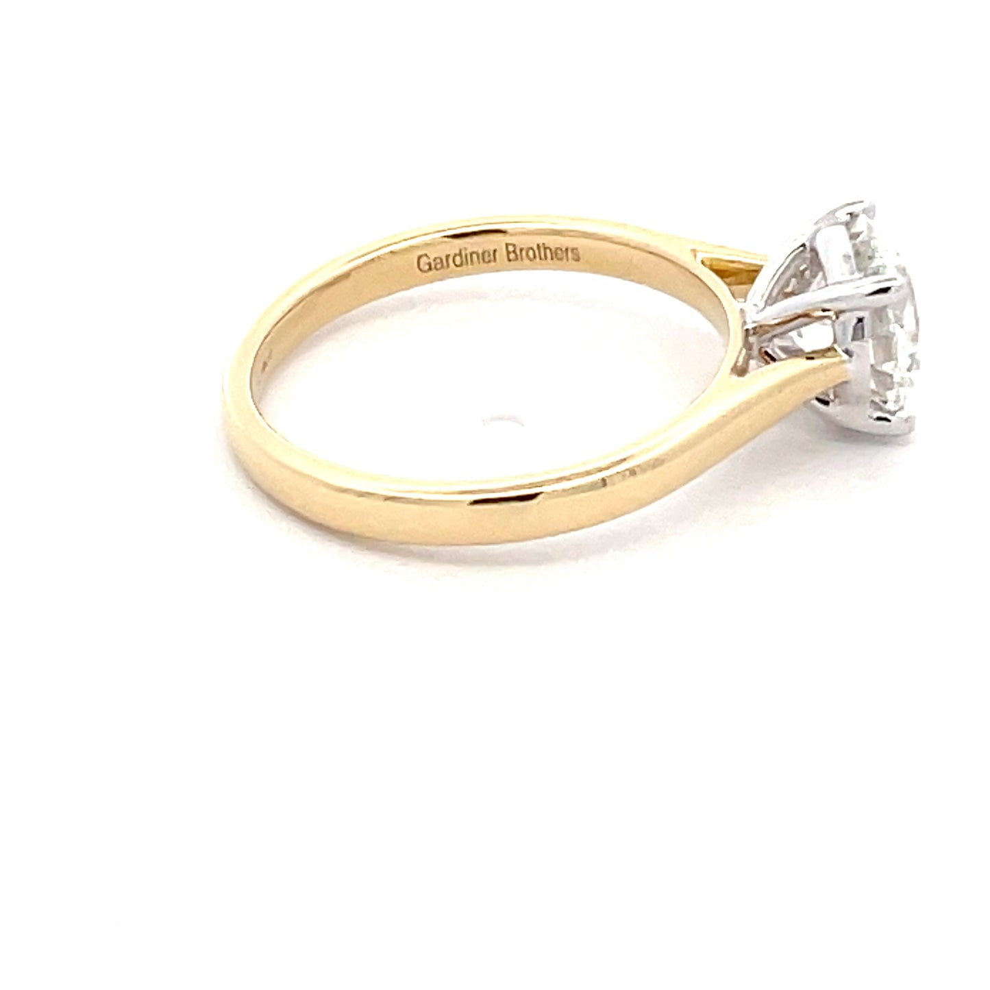 Yellow Gold Round Brilliant cut diamond solitaire ring - 1.51cts Gardiner Brothers