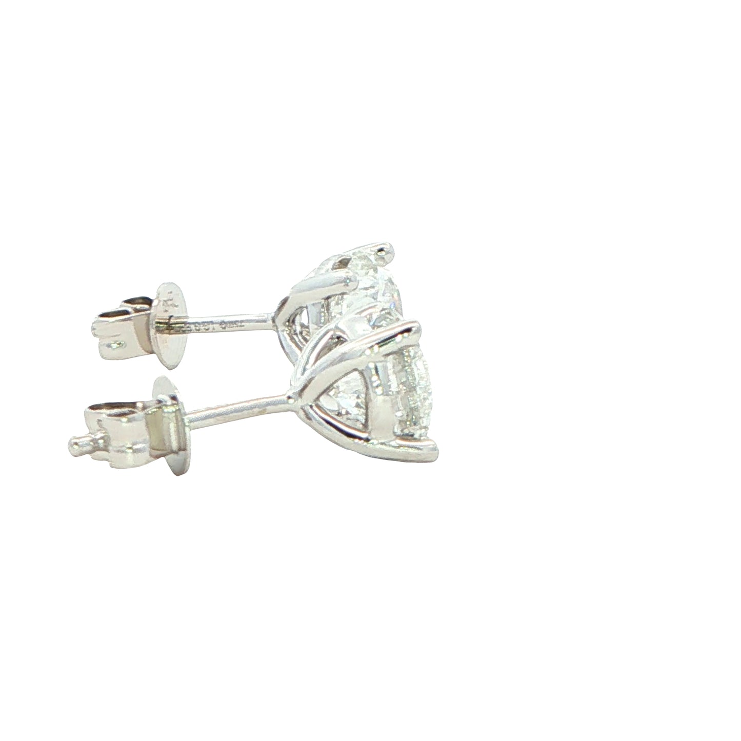 Lab Grown Round Brilliant Cut Diamond Solitaire Earrings - 2.48cts Gardiner Brothers