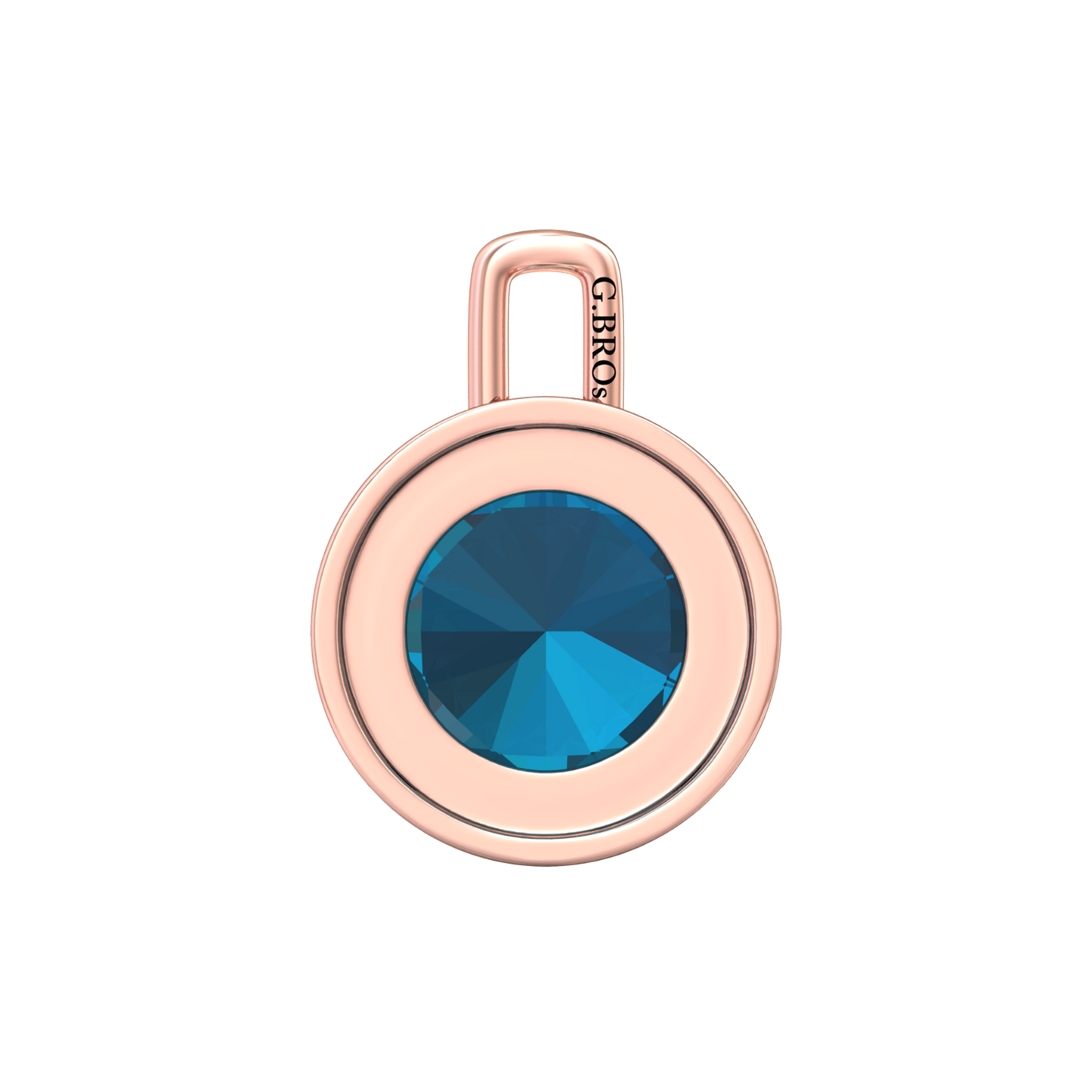 Nova diamond set pendant attachment set with a round London Blue Topaz Gardiner Brothers