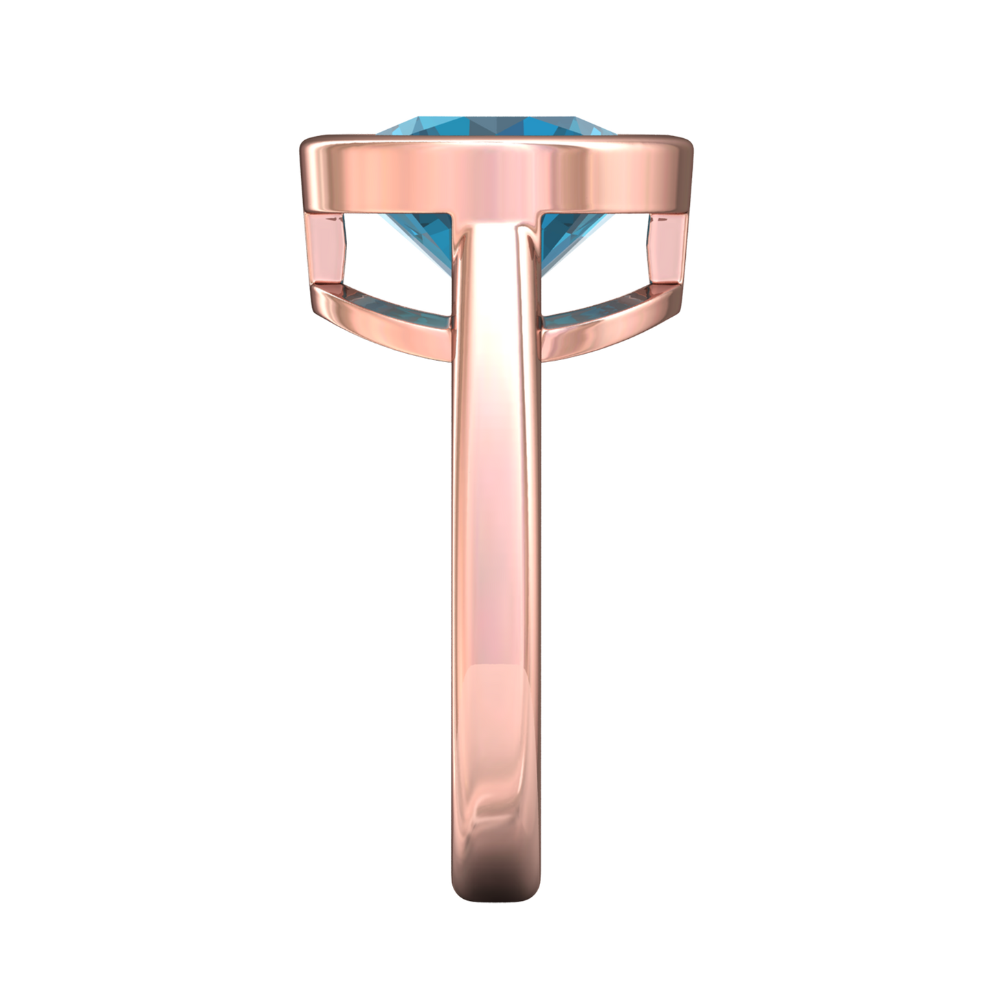 Nova round London Blue Topaz ring set in a plain bezel setting Gardiner Brothers