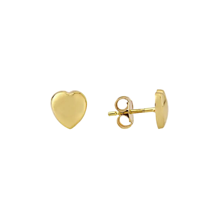 Yellow Gold Heart Shaped Stud Earrings Gardiner Brothers