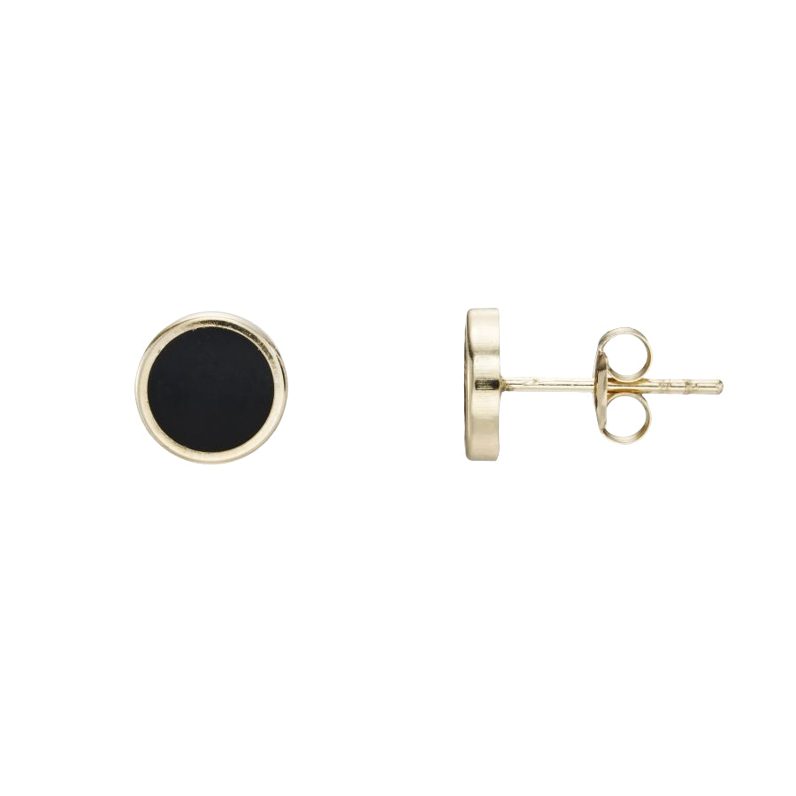 Yellow Gold Onyx Stud Earrings Gardiner Brothers