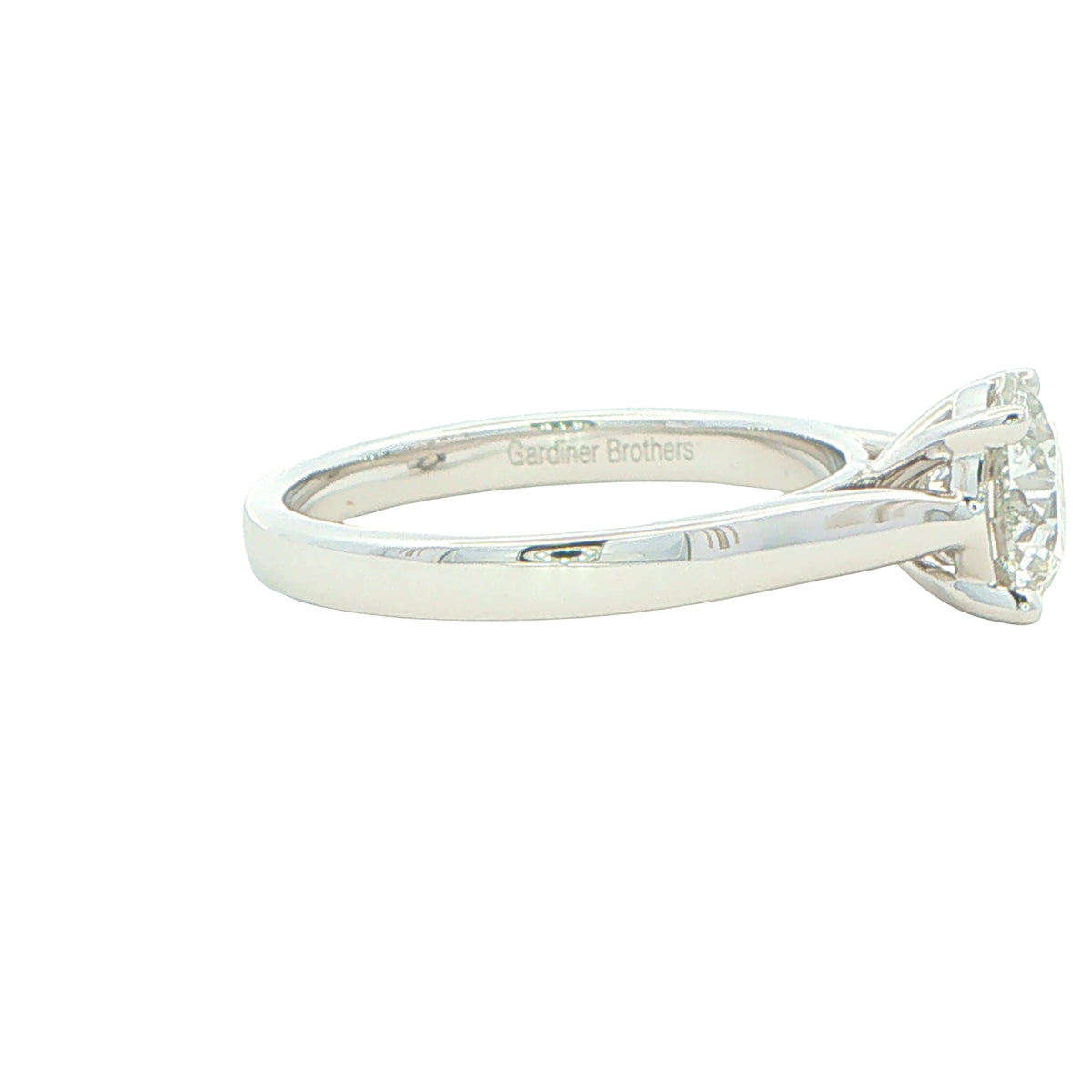 Platinum Round Brilliant Cut Diamond Solitaire Ring - 1.51cts Gardiner Brothers