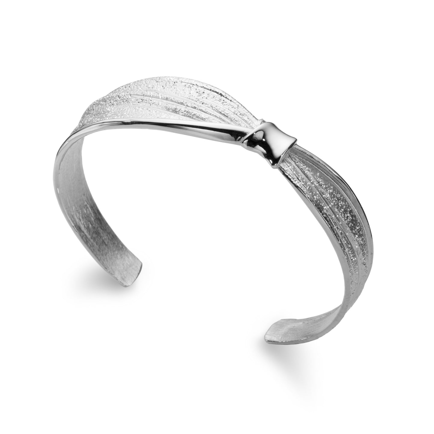 Silver Stardust Bow Cuff Bangle Gardiner Brothers