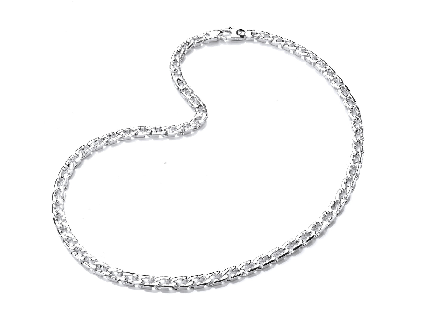 Silver Chamfered Curb Link Necklace Gardiner Brothers