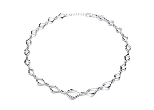 Silver Twisted Wavy Link Necklace  Gardiner Brothers   