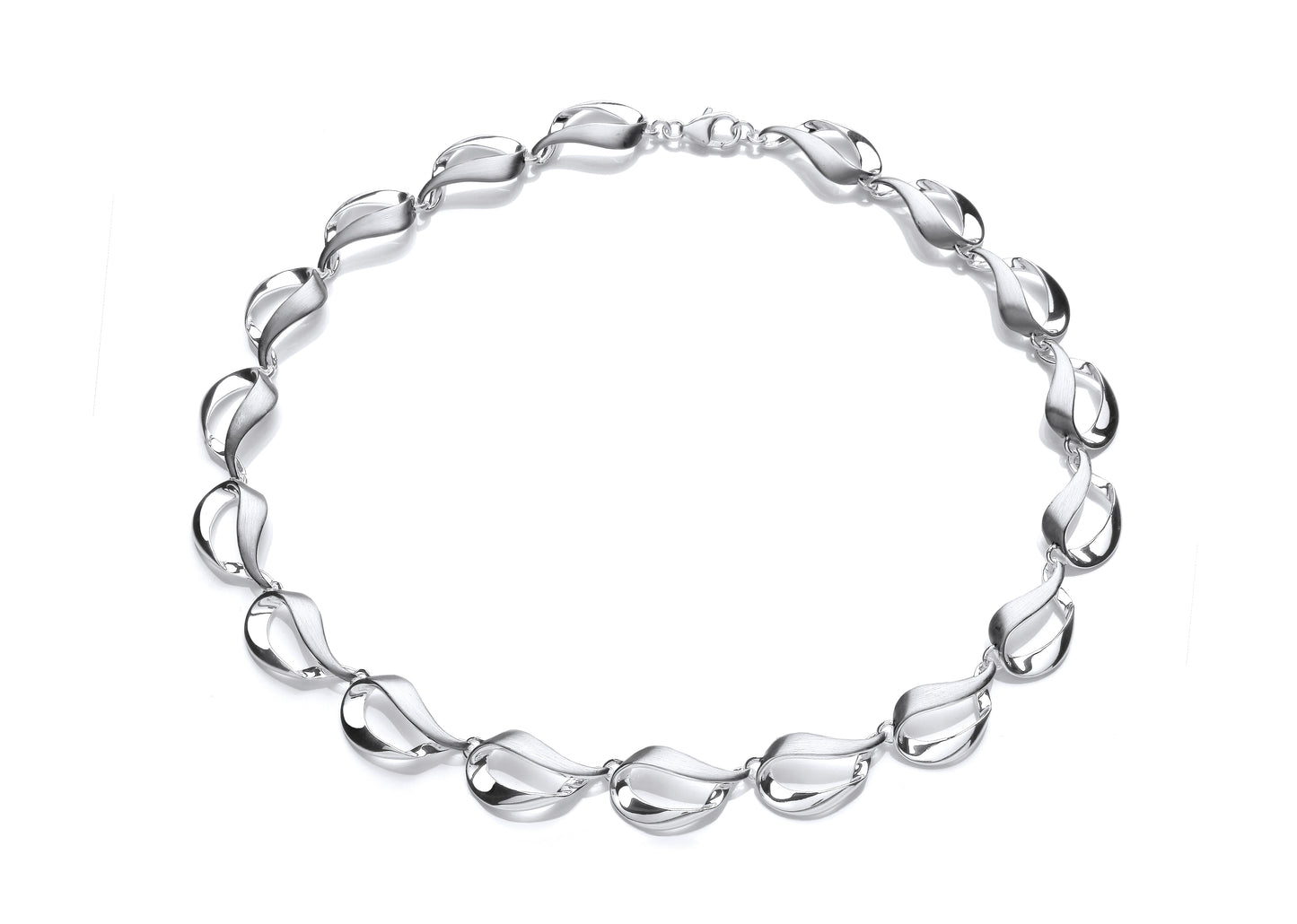 Silver Pear Shape Link Necklace Gardiner Brothers