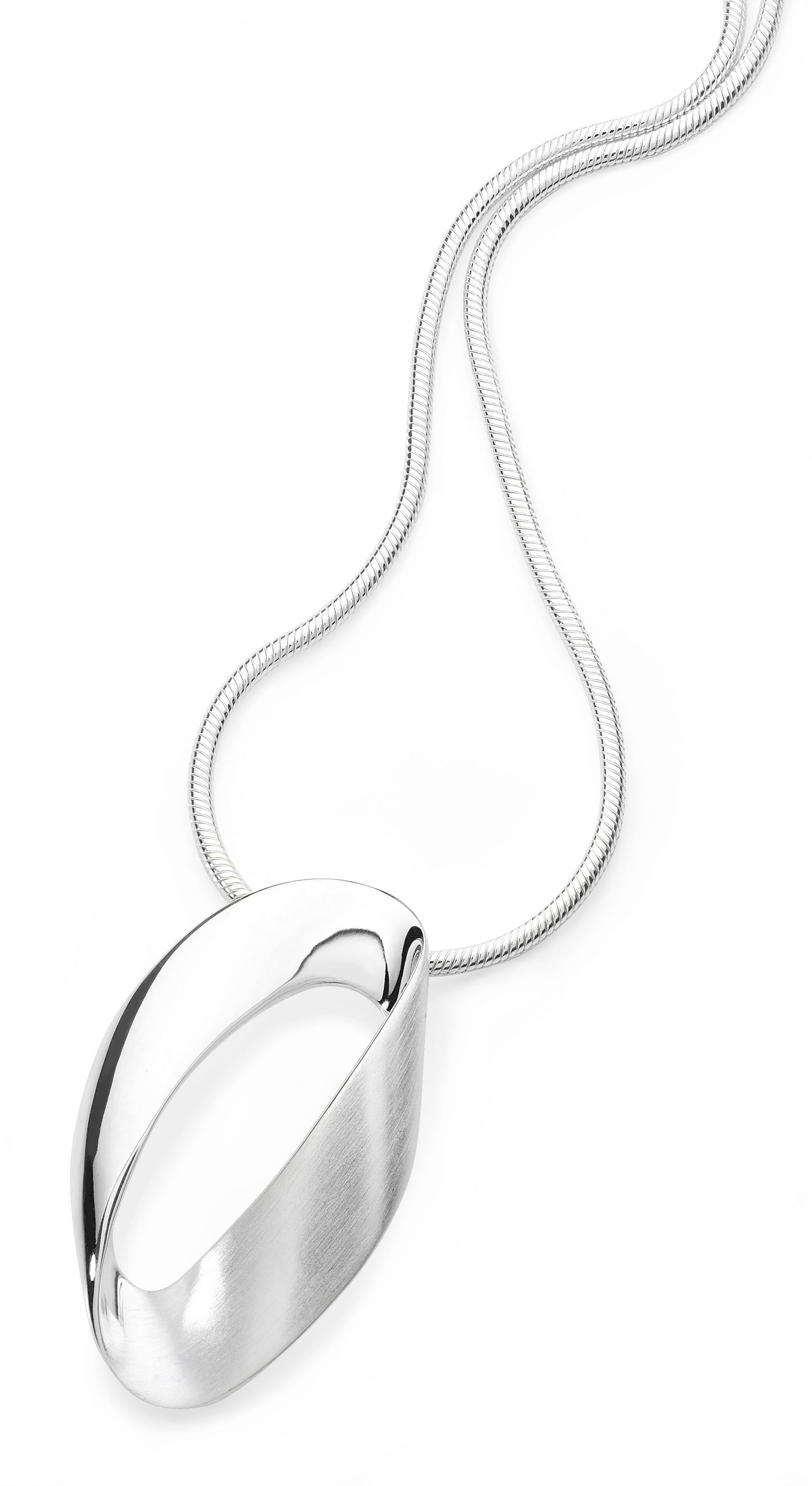 Silver Oval Twist Ribbon Pendant Gardiner Brothers