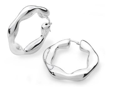 Silver Hexagonal Hoop Earrings  Gardiner Brothers   