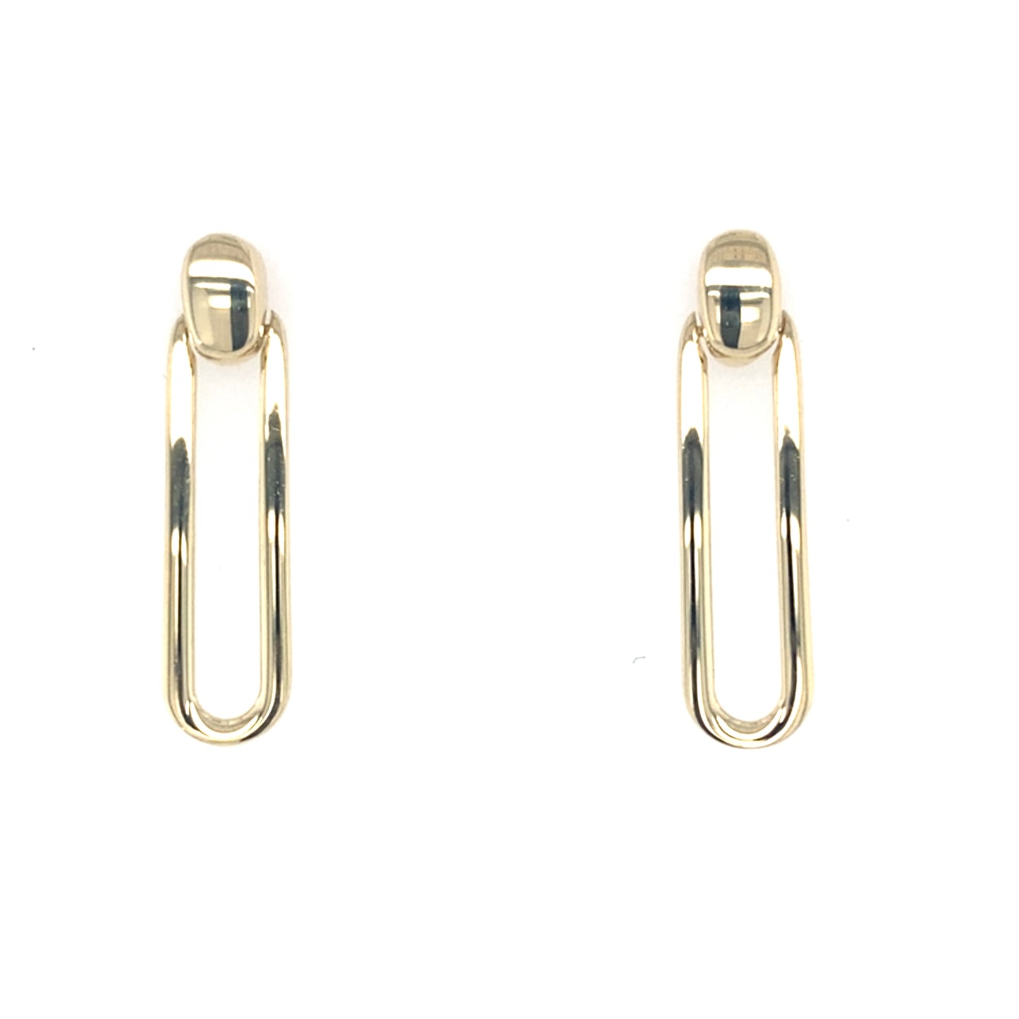 Yellow Gold PaperClip Drop Style Earrings Gardiner Brothers