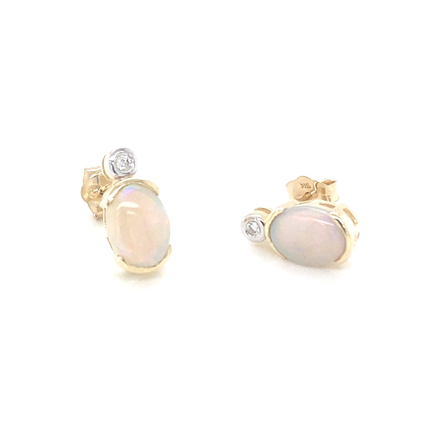 Yellow Gold Opal and Diamond Earrings Gardiner Brothers