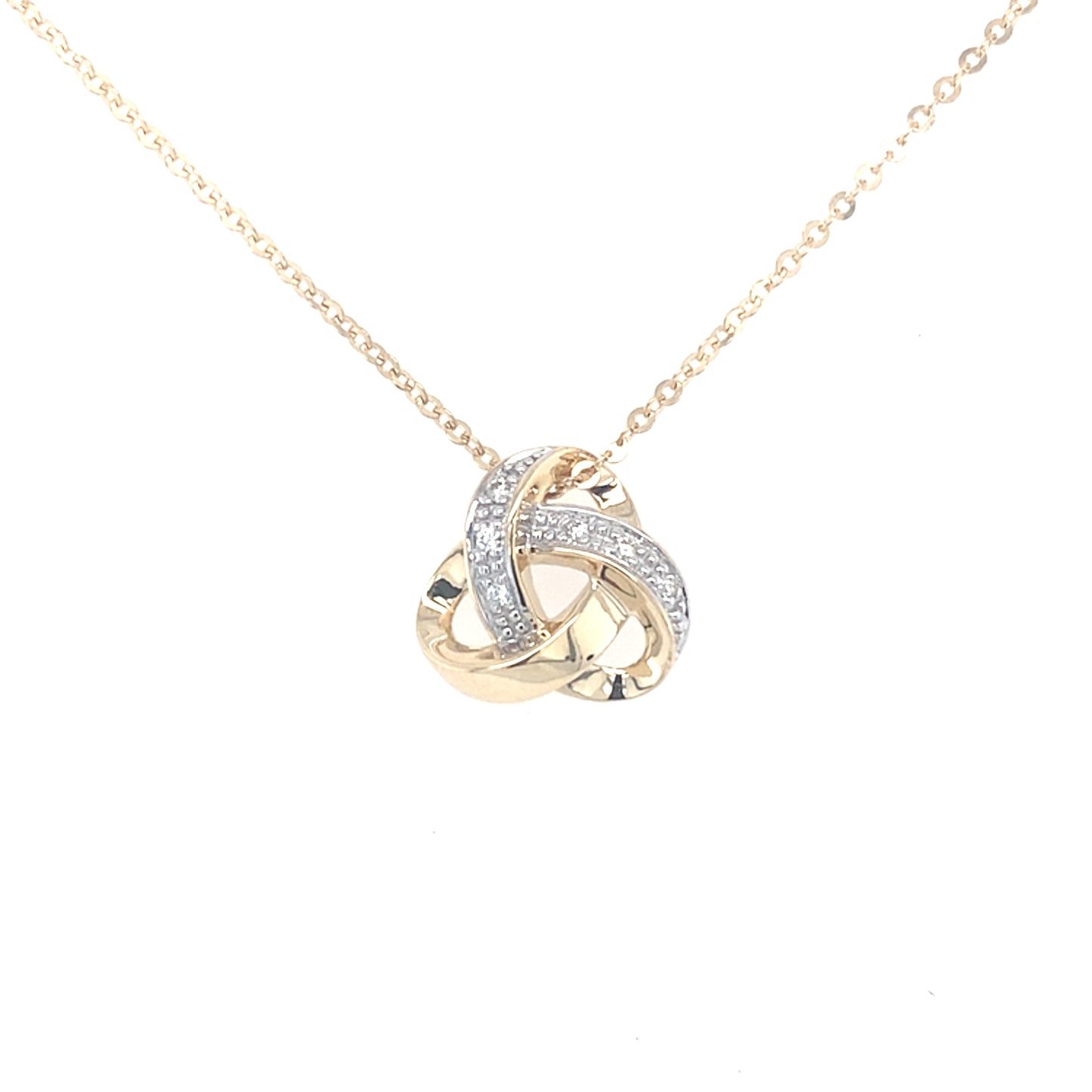 Yellow Gold Diamond Knot Style Pendant Gardiner Brothers