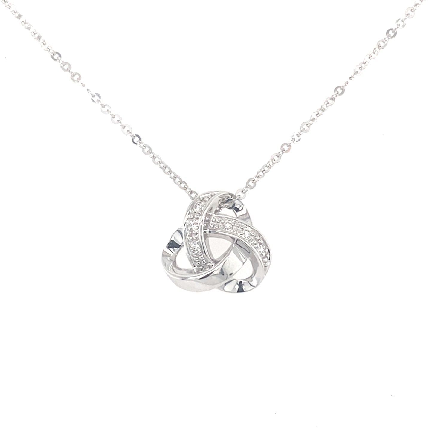 White Gold Diamond Knot Style Pendant Gardiner Brothers
